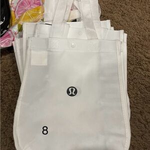 Lululemon White Tote Bag. $10 or bundle for a better deal😊😊 one left!!